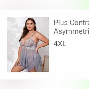 Contrast Lace Mesh Asymmetrical Hem Slips